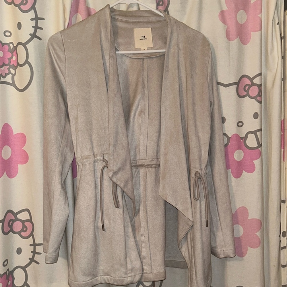 Faux suede blazer